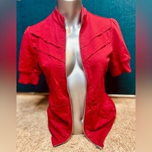 Red Hiatus Medium Crop Zip-up Jacket